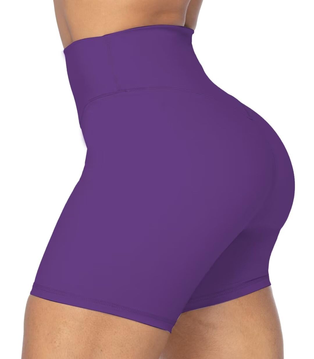 Sunzel No Front Seam High Waist Biker Shorts for Women, Squat Proof Yoga Workout Gym Bike Shorts 5" Petunia X-Small