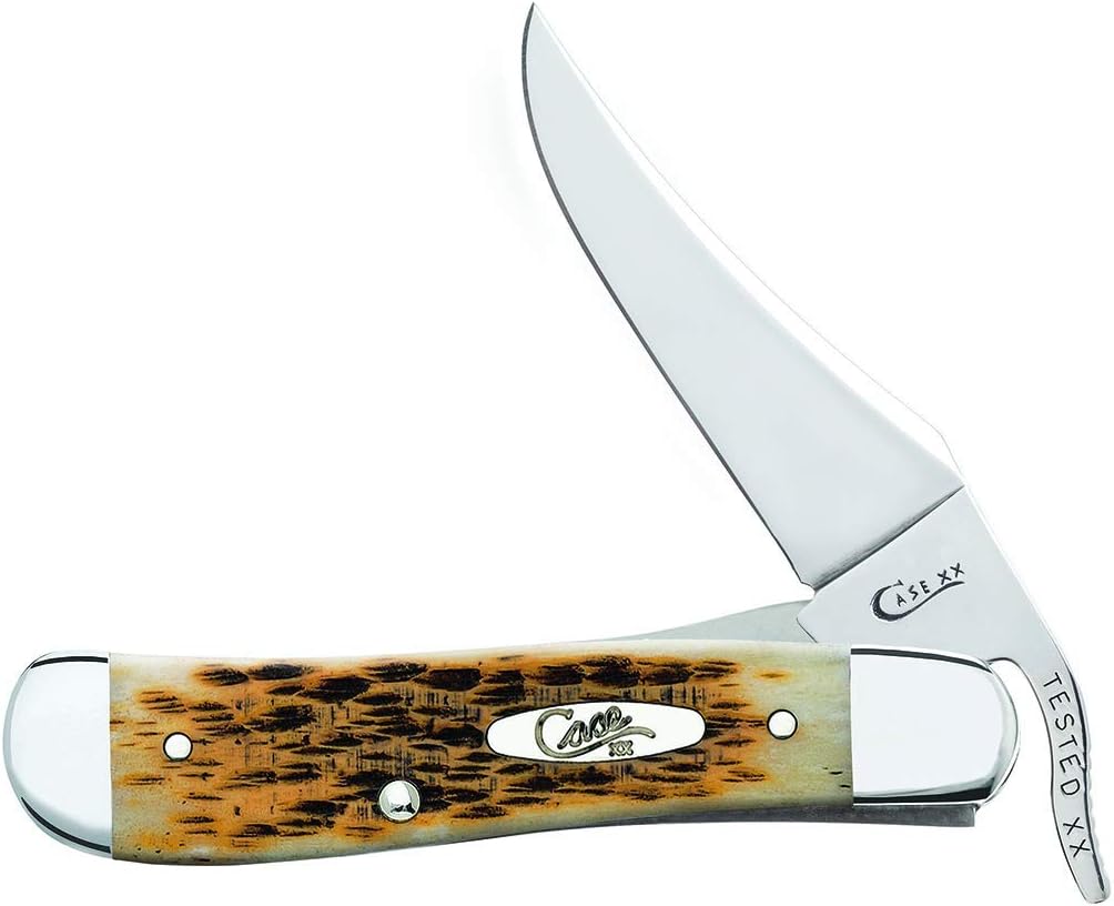 Case WR XX Pocket Knife Burnt 6.5 Bonestag Russlock Item #65303 - (6.51953L SS) - Length Closed: 4 1/4 Inches