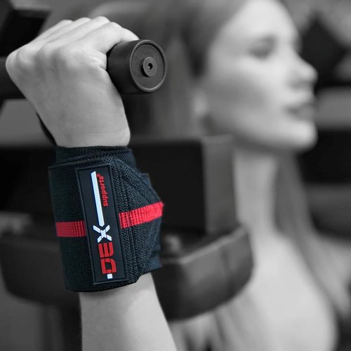 DEXsupports Wrist Wraps (Pair), Grip with Thumb Loop, 19.5" Gym Straps, Wrist Straps for Weightlifting, Best Wrap for Powerlifting Competition, Strength Training, Bodybuilding Mens and Womens