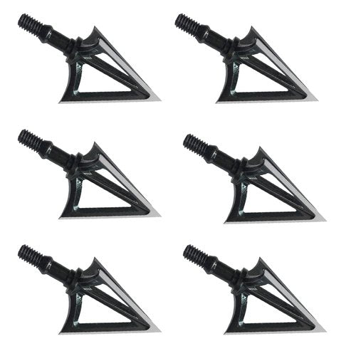 Bgary Broadheads 100 Grain Fixed Blades Archery Broadheads for Crossbow Recurve Bow and Compound Bow 6 Pcs Black