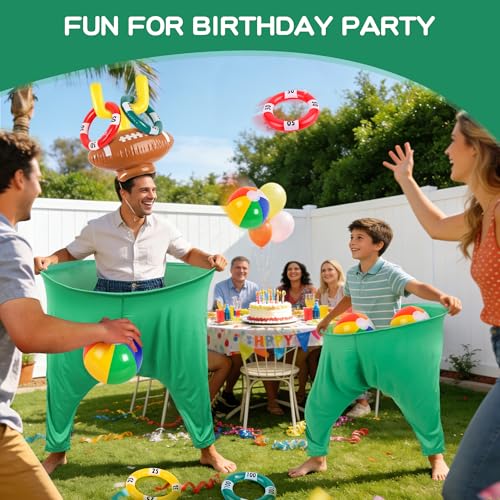 Green 22PCS Outdoor Family Yard Game Set with Inflatable Football & Accessories