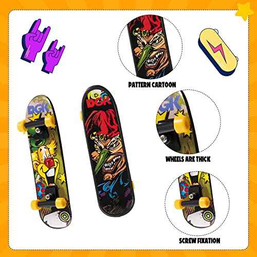 Hortsun 100 Pieces Mini Finger Skateboards Set Finger Bikes Hand Skateboard Fingerboards Tiny Bike Creative Fingertips Movement Party Favors Novelty Gift