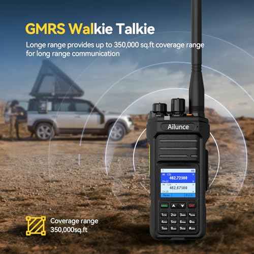 Retevis Ailunce HA1G GMRS Radio, Support Chirp, GMRS Handheld Radio with Cable, IP67 Waterproof, NOAA, 2800mAh, Repeater Capable Two Way Radio with USB-C Charging
