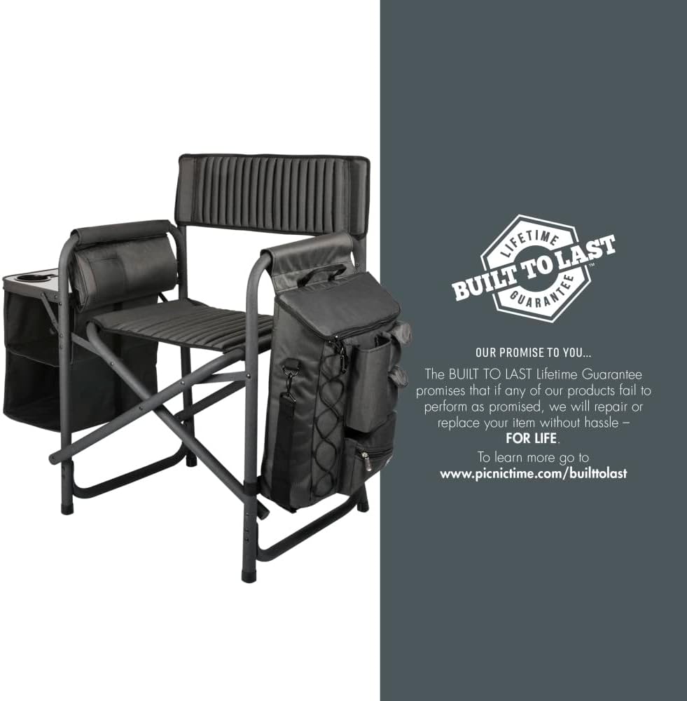 PICNIC TIME NCAA Nebraska Cornhuskers Fusion Camping Chair with Side Table and Soft Cooler - Beach Chair for Adults - Lawn Chair