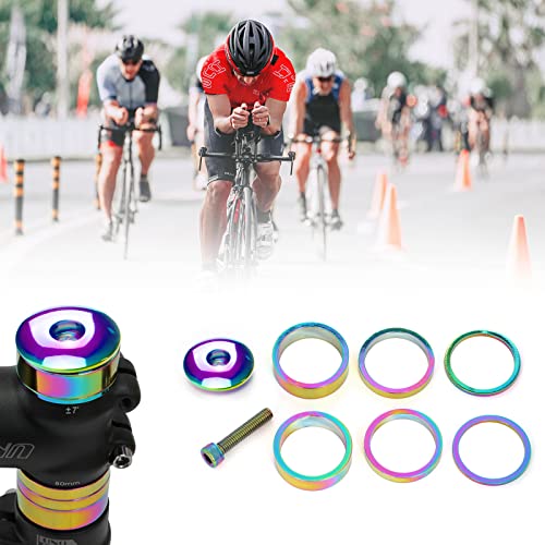 Rainbow 1-1/8 Inch Bicycle Headset Spacer Kit with Stem Cap & Bolt