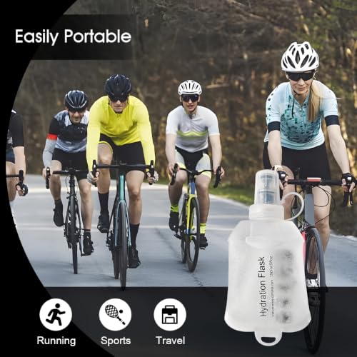 2pcs 500ml Collapsible TPU Soft Water Bottles for Hiking Running Cycling