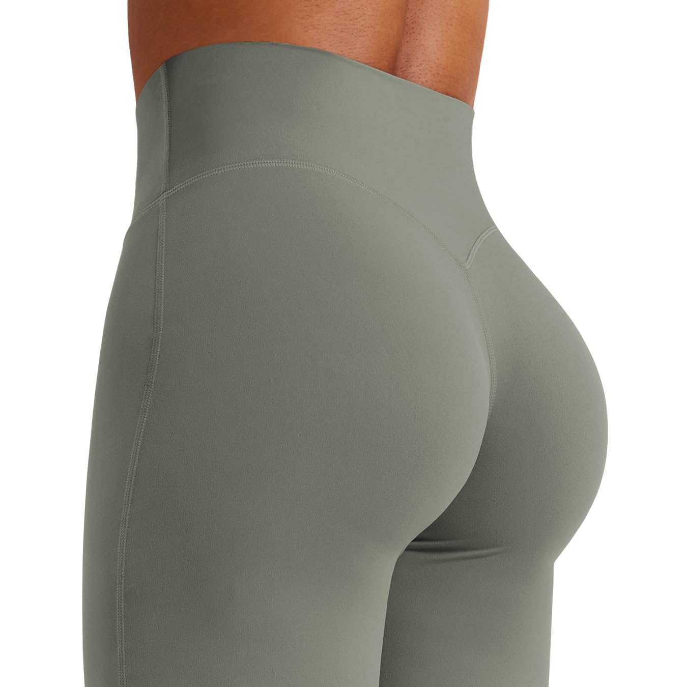 YEOREO Workout Leggings Womens No Front Seam Straight Leggings 31.5" High Waist Buttery Eddiy Gym Yoga Pants Gray Green XXS