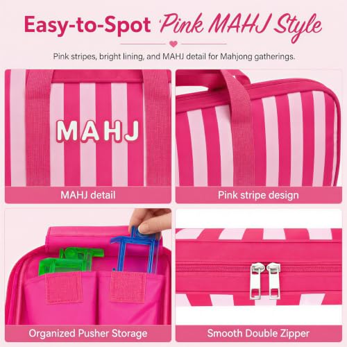 Light Pink Mahjong Rack Bag for Storage of Racks and Pushers - 19.7 x 6.3 x 2.4 Inch