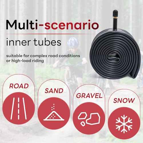 24x1.50 24x1.75 AV32mm Inch Bike Tube, 24" Replacement Bicycle Tube (Single), Reliable 24 x 1.50-1.75 Bike Inner Tube Schrader Valve for City/Road/Cruiser/Mountain Cycling Scenarios