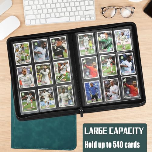 9 Pocket Card Binder Dark Green - 540 Capacity Trading Card Album for MTG TCG Sports Cards