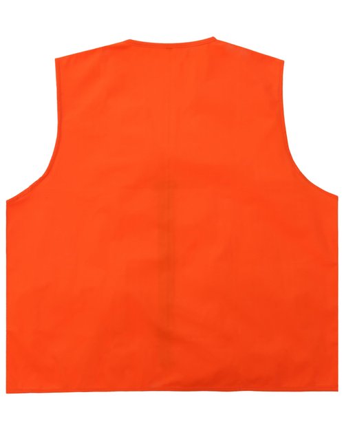 moroinriz Men's Orange Hunting Vest - Quiet Shell Fabric and Waterproof Lining- Zipper - Two Front Pockets (Available in L and XL)