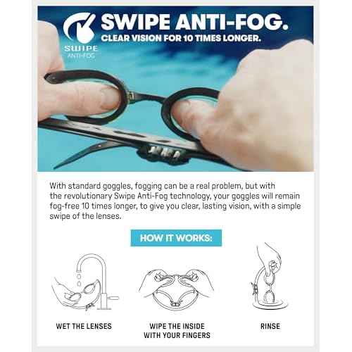 ARENA Unisex Adult Air-Bold Swipe Anti-Fog Training Swim Goggles Men and Women Cushioned Seals Large Fit Wide Lenses
