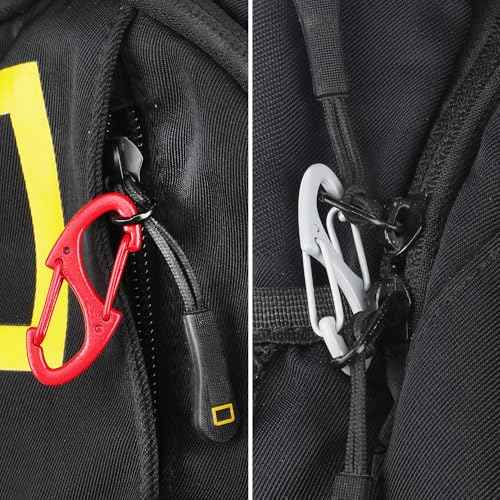 SWATOM 20PCS S Double Sided Mini Carabiner Clip Small Dual Wire Gate Carabiners Keychain Clasp Snap Hooks Tiny Key Clips EDC Accessories for Outdoor Camping Fishing Hiking