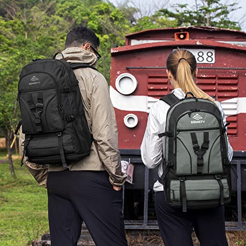 Expandable Hiking Backpack 40L/50L for Men and Women - Black, Variation of 40L+10L