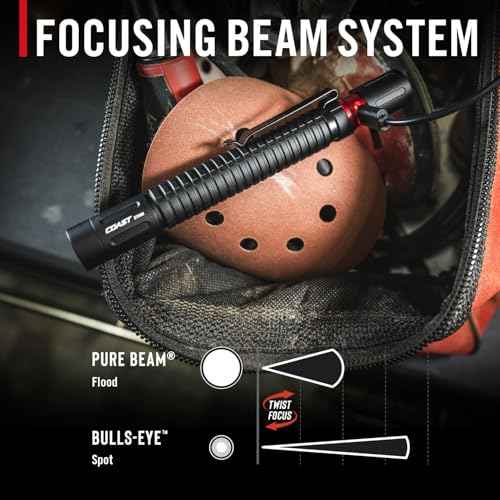 Coast XT30R 1000 Lumen Rechargeable LED Pocket Flashlight, 5 Light Modes with 2-Way Clip and Bite Caps Included