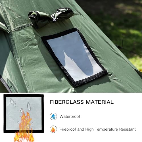 Flame-Resistant Stove Jack Kit for Tent - 9.5x9.5 Inch Waterproof Fireproof Fabric