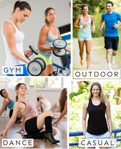 X-Large 5 Pack Women's Flowy Burnout Slub Racer Back Tank Tops - Black Navy White Grey Royal Blue