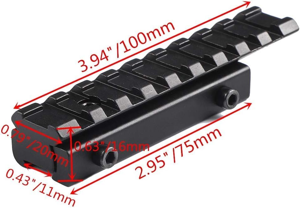 Adapter Rail Mount - This Item Converts 3/8" Dovetail Grooves to Accept 7/8" Picatinny Style Scopes and Accessories - Fits Crosman 760 Pumpmaster Repeatair 1077 Air Rifles
