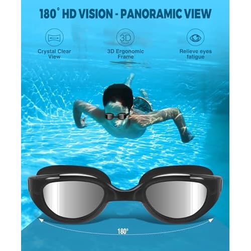 Aegend Kids Swim Goggles, Polarized Swimming Goggles for Age 6-11 Boys, Girls, Anti-Fog Anti-Uv Water Pool Goggles