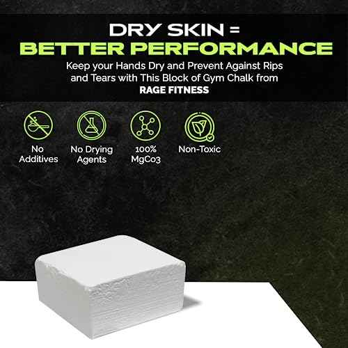 Rage Fitness Premium Gym Chalk, Pure Magnesium Carbonate Chalk for Excellent Grip, Weightlifting, Gymnastics, Rock Climbing - Block Chalk 1 LB