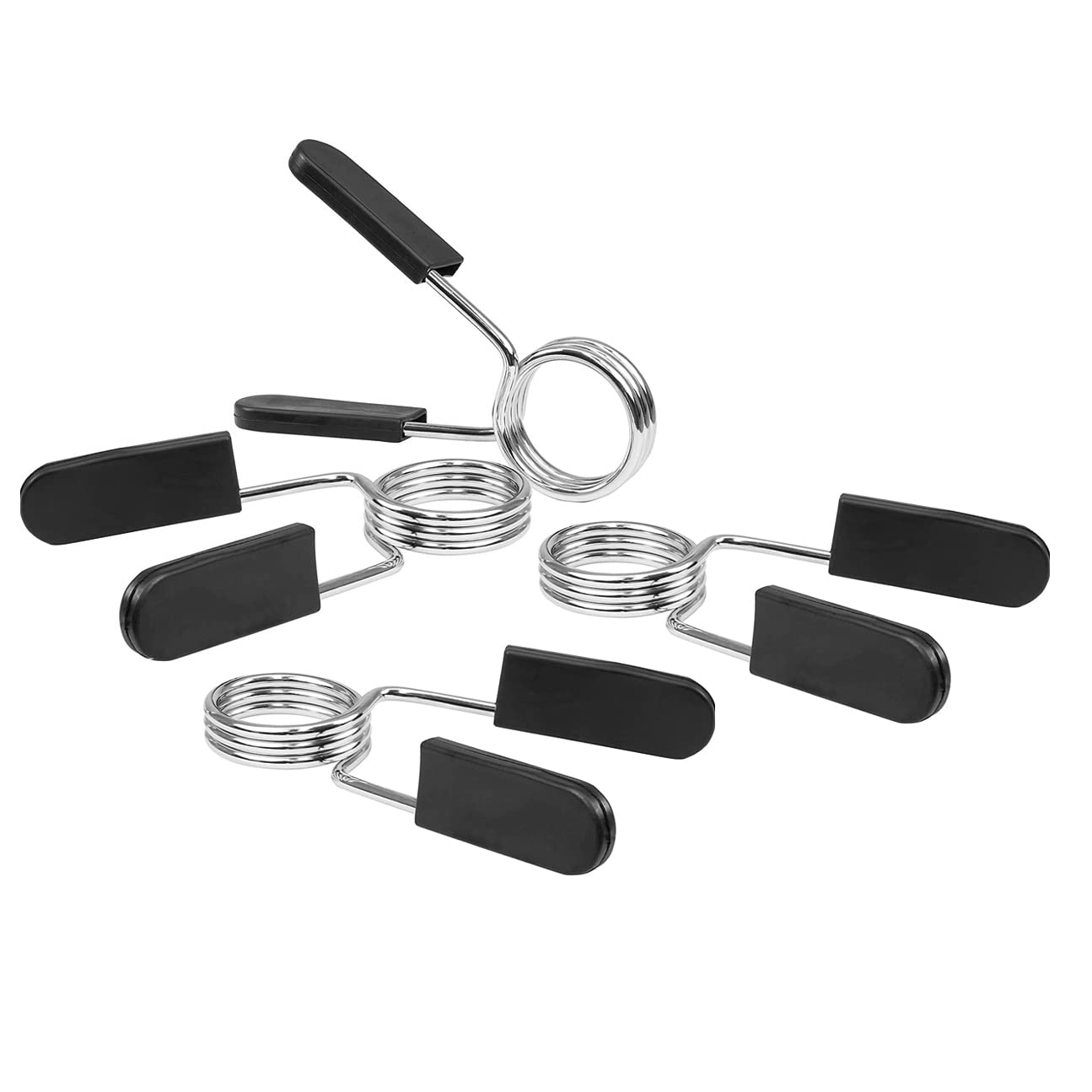 4Pcs Stainless Steel Spring Clip Collars Weight Bar Clips Barbell Clamps 1-Inch Barbell Clamps Dumbbell Spring Clip Weightlifting Accessory for Dumbbell Ordinary Barbell