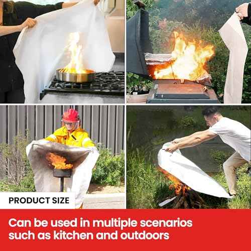 Fire Blanket - 2 Pack 40" x 40" Emergency Fire Blanket for Kitchen and Home,Fireplace,School,Warehouse,Grill