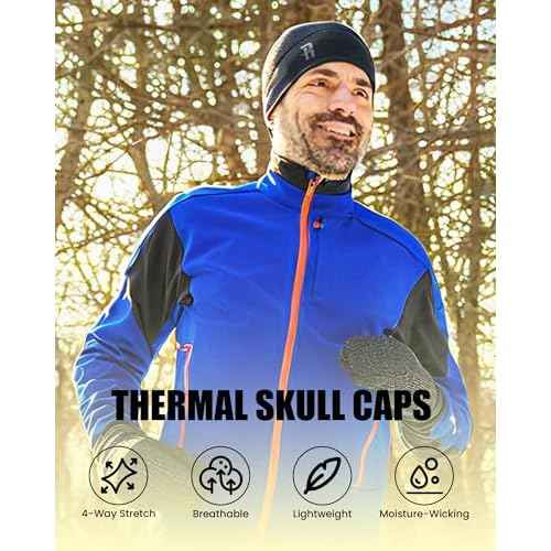 Runhit Football Skull Cap - Moisture Wicking Running Sports Skullcap, Fleece Helmet Liner for Cycling Motorcycle Hard Hat