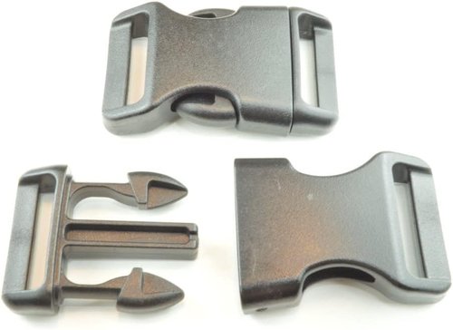 BORED? PARACORD! Contoured Side Release Black Plastic Buckle – Multiple Sizes and Quantity