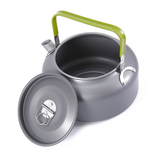 Lixada Camping Kettle 0.8L/1.2L/1.6L for Boiling Water, Coffee Pot Tea Kettle Aluminum Alloy Teapot with Silicon Handle Carry Bag for Hiking Outdoor Picnic