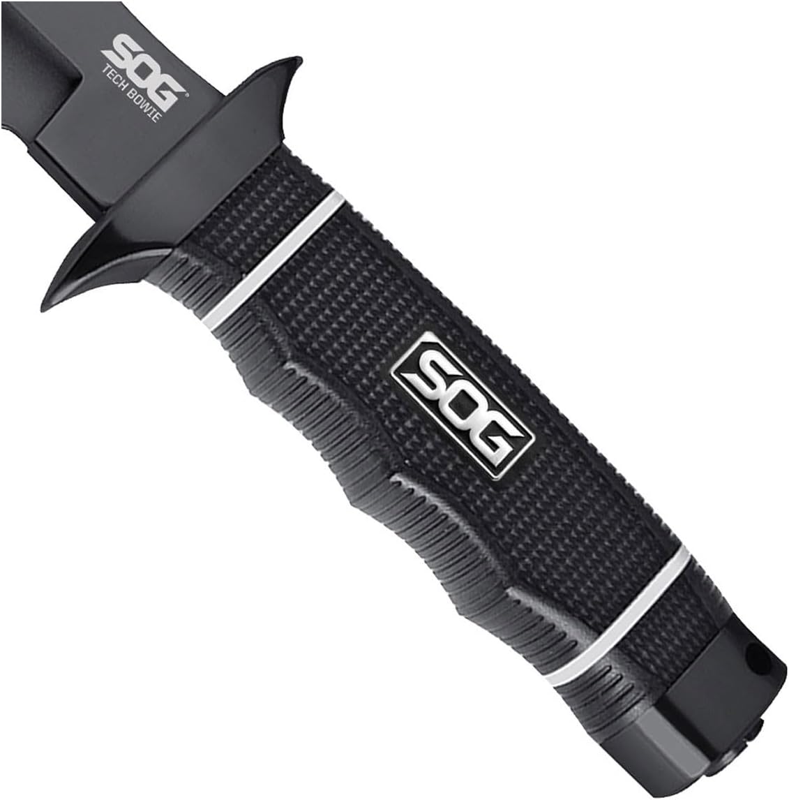 SOG Tech Bowie Fixed Blade Knife for Warfighters & Outdoor Enthusiasts | AUS-8 Steel Blade & Kraton Rubber Handle
