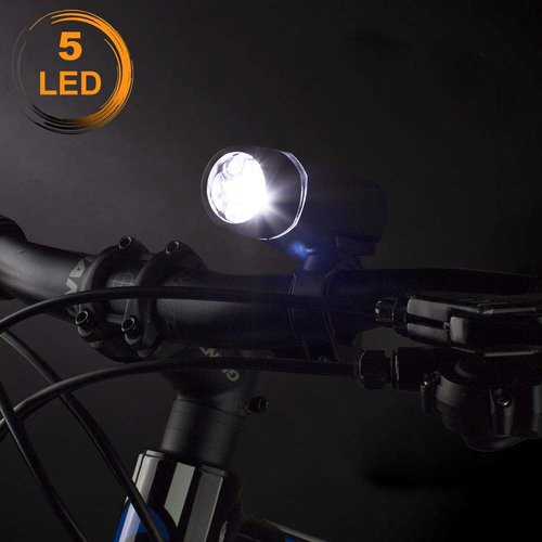 Master Lock Cable Lock, Set Your Own Combination Bike Lock, 6 ft. Long, Black & BV Bicycle Light Set Super Bright 5 LED Headlight, 3 LED Taillight, Quick-Release, Bike Lights for Night Riding