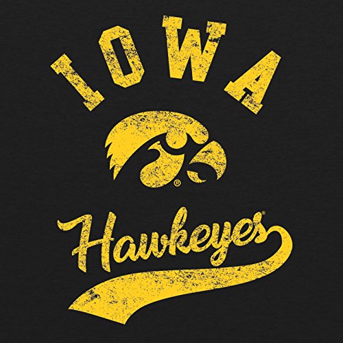 Iowa Retro Script T-Shirt for Men - XL Black Vintage Cotton Tee