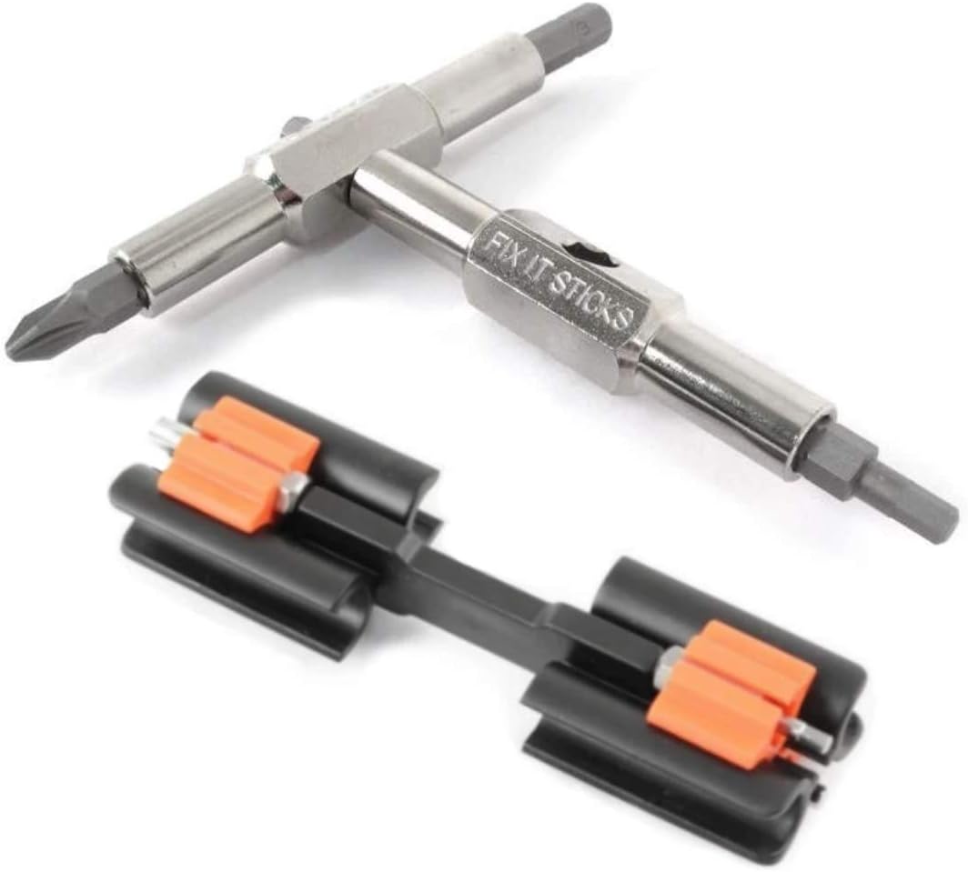 Fix It Sticks Replaceable Edition Traveling Cycling Steel Multi-Tool with 8 Removable Interchangeable Bits w/Bracket