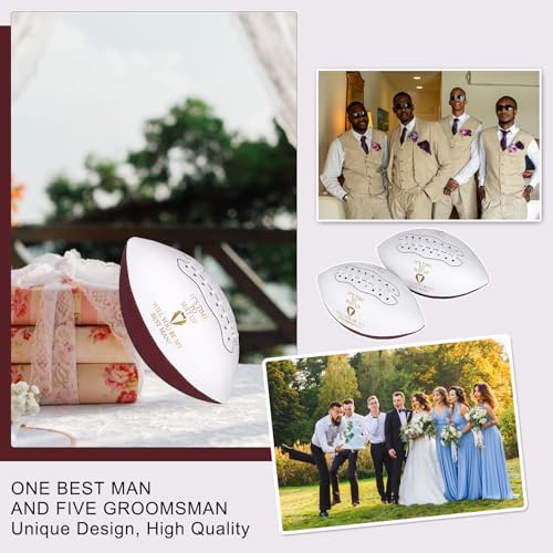 6 pcs Wedding Groomsmen Football Keepsakes Set - Proposal Gifts for Best Men