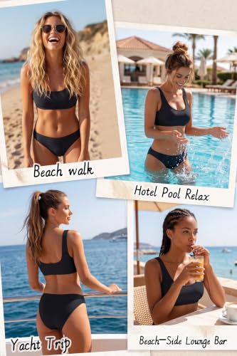 X-Small Black Period Bikini Set - Low Waist Sporty Two-Piece Swimsuit
