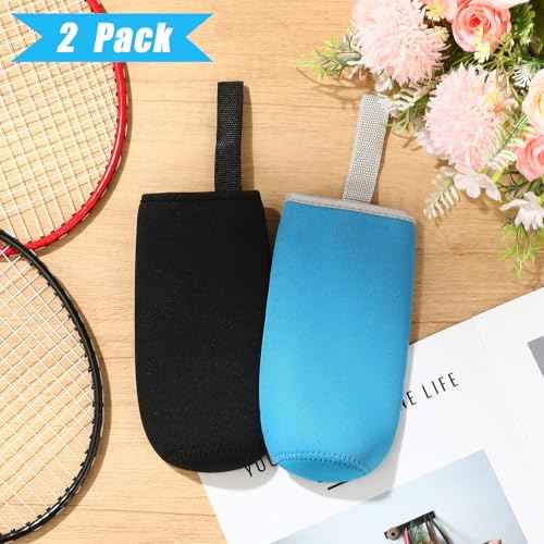 Zhehao 2 Pieces Neoprene Water Bottle Sleeve 18 oz - 19.4 oz Carrier Nylon Bottle Cover for Sport Portable Glass Drink Cup, 550 ml(Black, Blue)