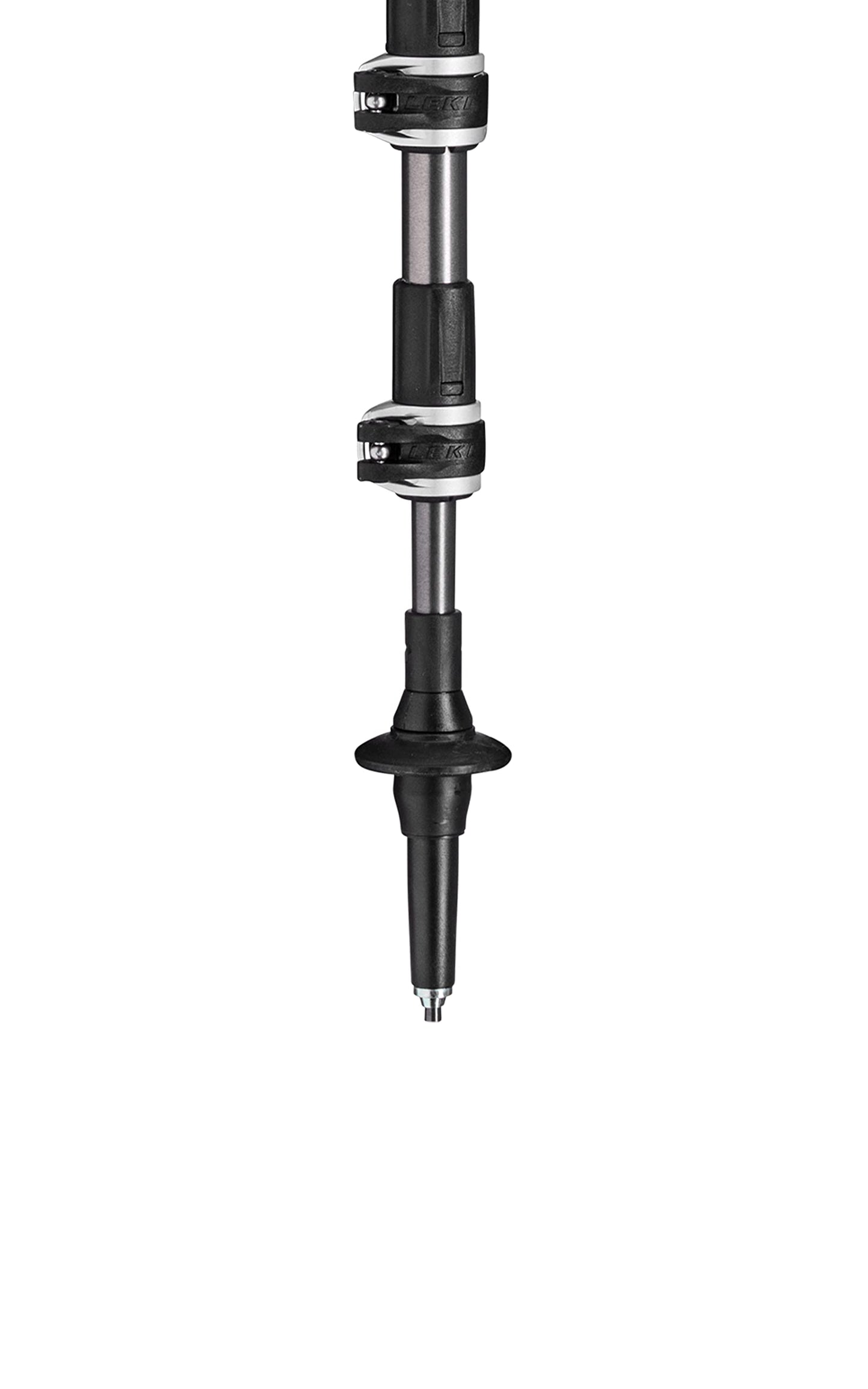 LEKI Wanderfreund Makalu Aluminum Adjustable Lightweight Walking Pole (Single) for Trekking & Hiking - Black-Anthracite-Copper - 90-120 cm