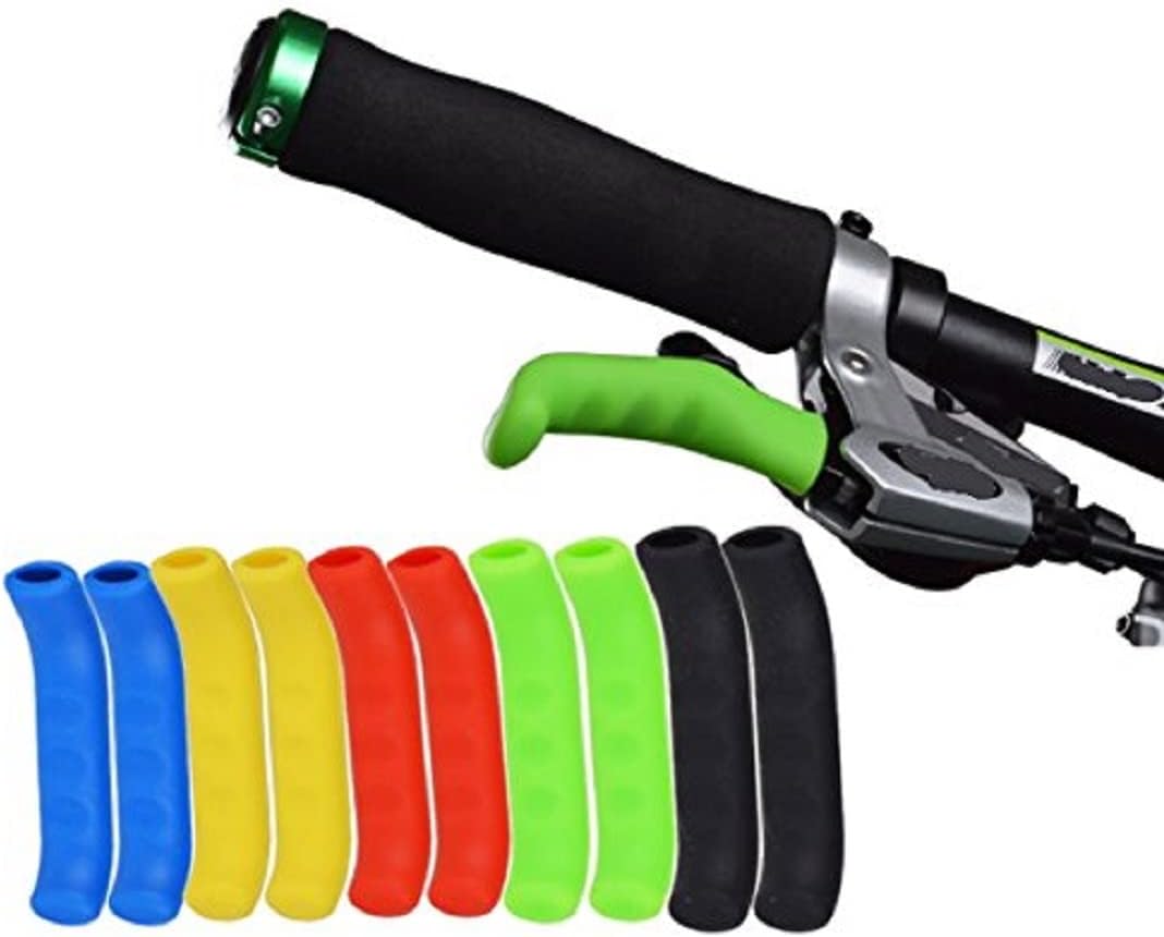 Anti-Slip Shock-Absorbing and Comfortable Brake Handle Silicone Sleeve Universal Brake Lever Protection Cover for Road Bike and MTB，2 Pairs (Yellow)