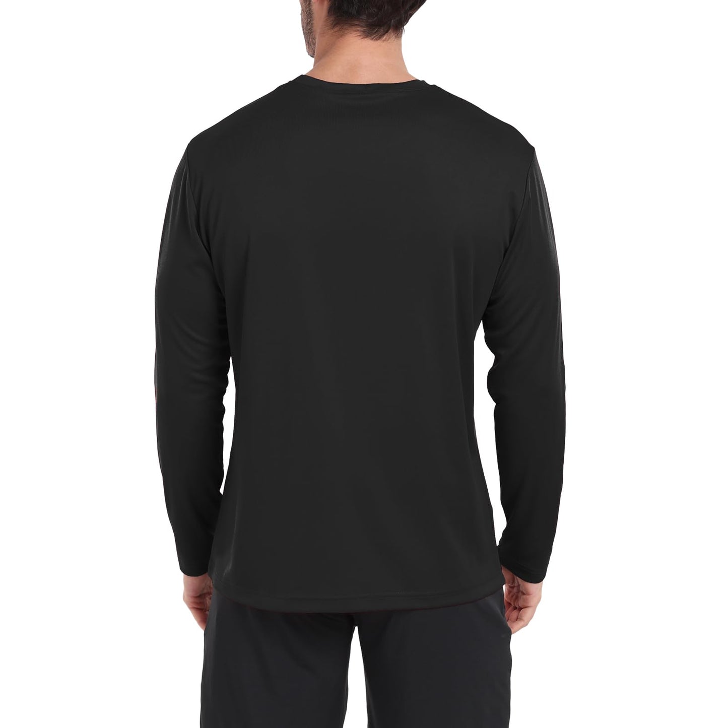 HovSiyla Long Sleeve Shirts for Men Moisture Wicking Mens Tee Shirts Workout Sun Protection T Shirt for Running 5 Black L