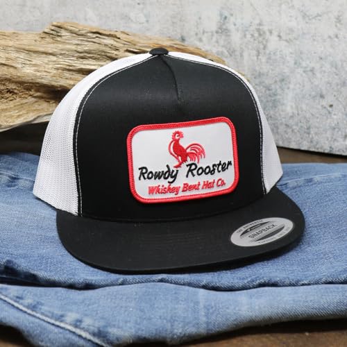 Whiskey Bent Hat Co. Rowdy Rooster Adjustable Cap - One Size Black White