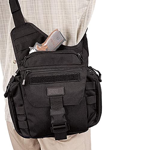 5.11 Tactical Push Pack Sling Bag – 6L Crossbody Shoulder Bag for Men, Black, Style 56037-ABR