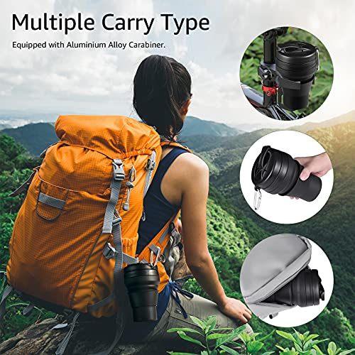 20 OZ Collapsible Silicone Travel Coffee Cup - Leak Proof & BPA Free, Folding Mug with Lid - Perfect for Camping & Hiking (Variation: 20 Ounces / 1.0)