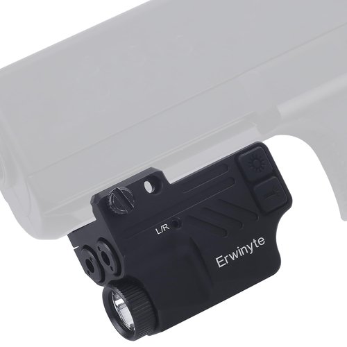 erwinyte D40F-GB 500 Lumens Pistol Flashlight,Blue/Green Laser Sight for Pistol,Rechargeable Handgun Light Laser Combo,Aluminum Weapon Light for Pistol with Rail