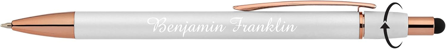 Fidget Pen for Adults - 2 Pack Stress Relief Pens with Gift Box - ADHD Anxiety - Metal with Rubber Grip - Focus for Office, Work (Black-Blue)