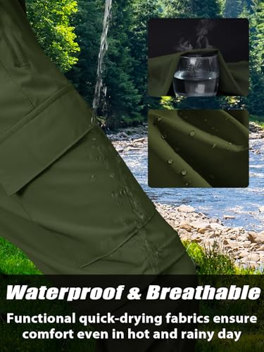 Kids Convertible Hiking Pants Medium Navy - Waterproof Quick Dry Scout Pants for Boys 4-18Y