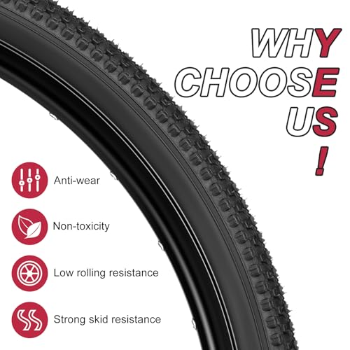 20x2.125 Inch Mountain Bike Tire & Tube Set - Heavy Duty, Puncture Resistant
