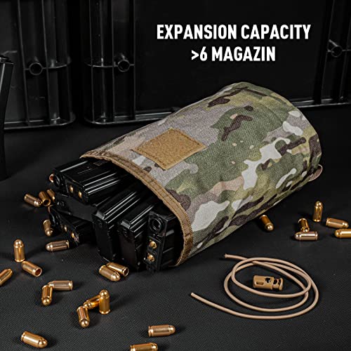 Dump Pouch Tactical Belt Molle Mag Pouches,Roll Up Foldable Recovery Utility Magazine Tool Waist Storage Bag.
