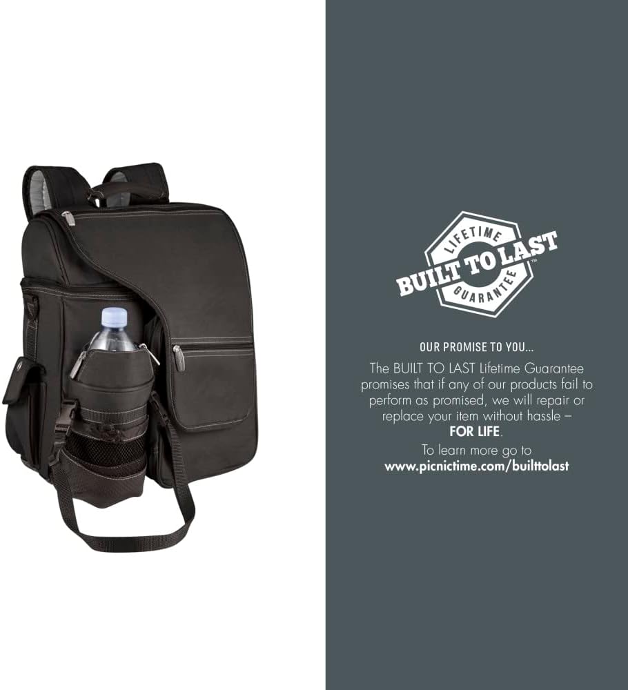 PICNIC TIME unisex adult NCAA Turismo Travel Backpack Cooler, Black, One Size US
