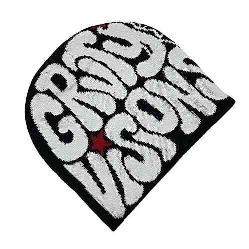 Y2K Beanies Letter Printing Knitted Hat Fashion Hip Hop Trend Beanie Winter Warm Woolen Hat for Women Man Pullover Hat