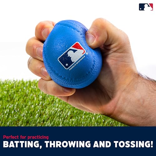 Foam Baseballs for Kids - Bright Neon Practice Balls, 3 Pack, Orange/Yellow/Blue